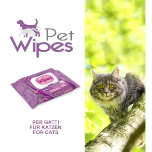 SALVIETTE PER GATTI PET WIPES CROCI MALVA  BIO 40PZ (4 CONFEZIONI)