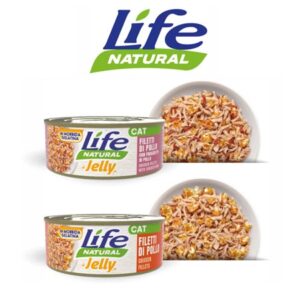 LIFE CAT JELLY 70GR  CONFEZIONE12 GUSTI ASSORTITI MIX CARNE E PESCE